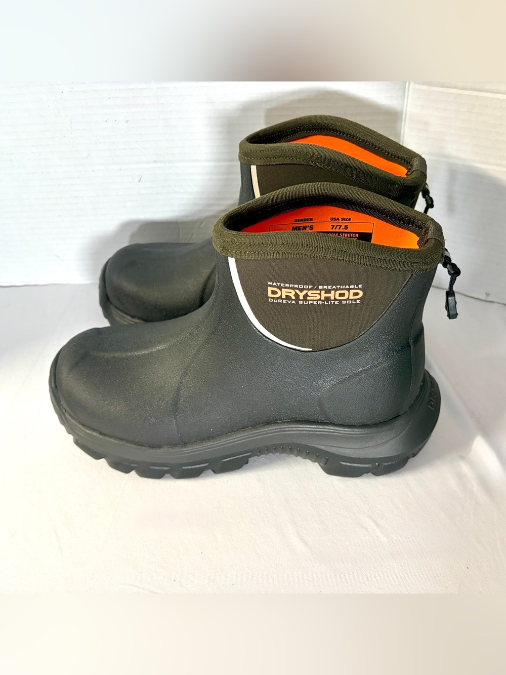 Dryshod Men's Black Evalusion lightweight Ankle Waterproof Slip-On Boots 7/7.5